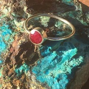 💍 Ruby Ring ~ Silver Ring Natural Round Faceted